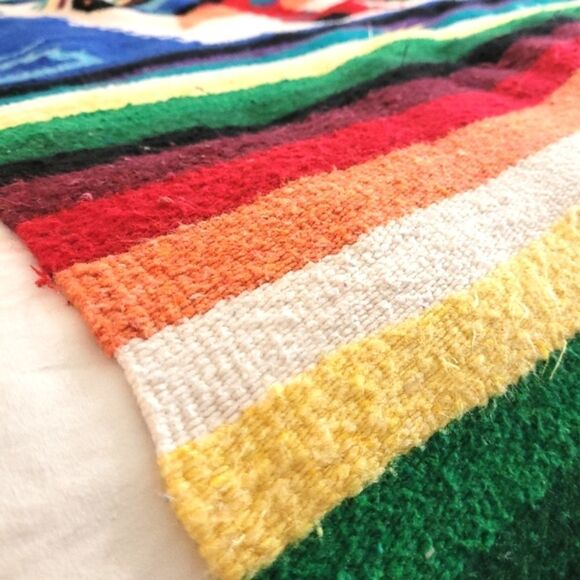 VTG Zapotec Mexican tapestry throw rug - Picture 8 of 11